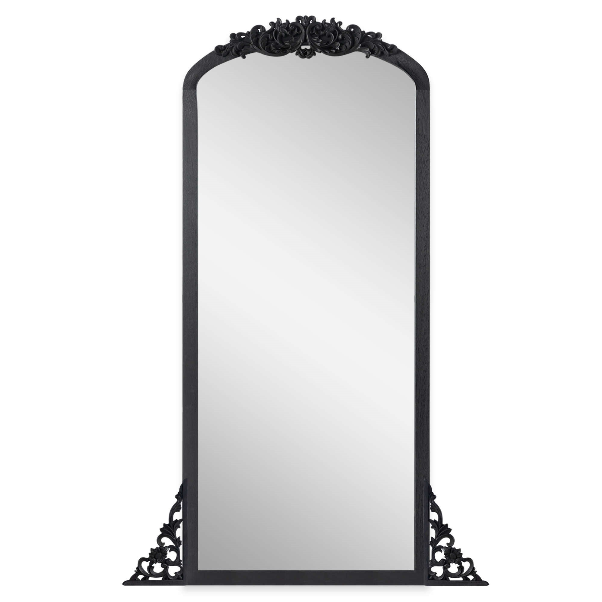 67" Black Solid Wood Framed Full Length Mirror - Bed & Bath