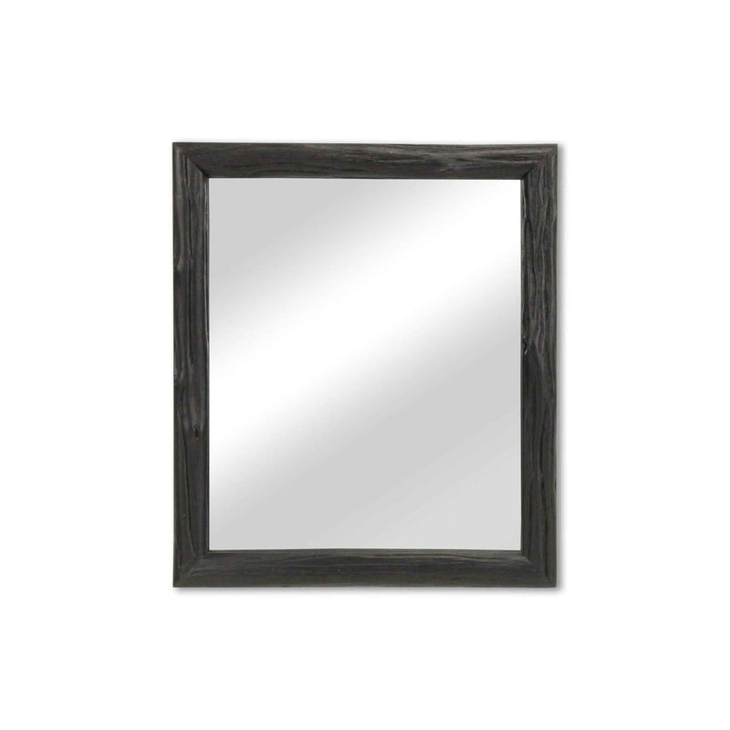 20" Black Solid Wood Accent Mirror