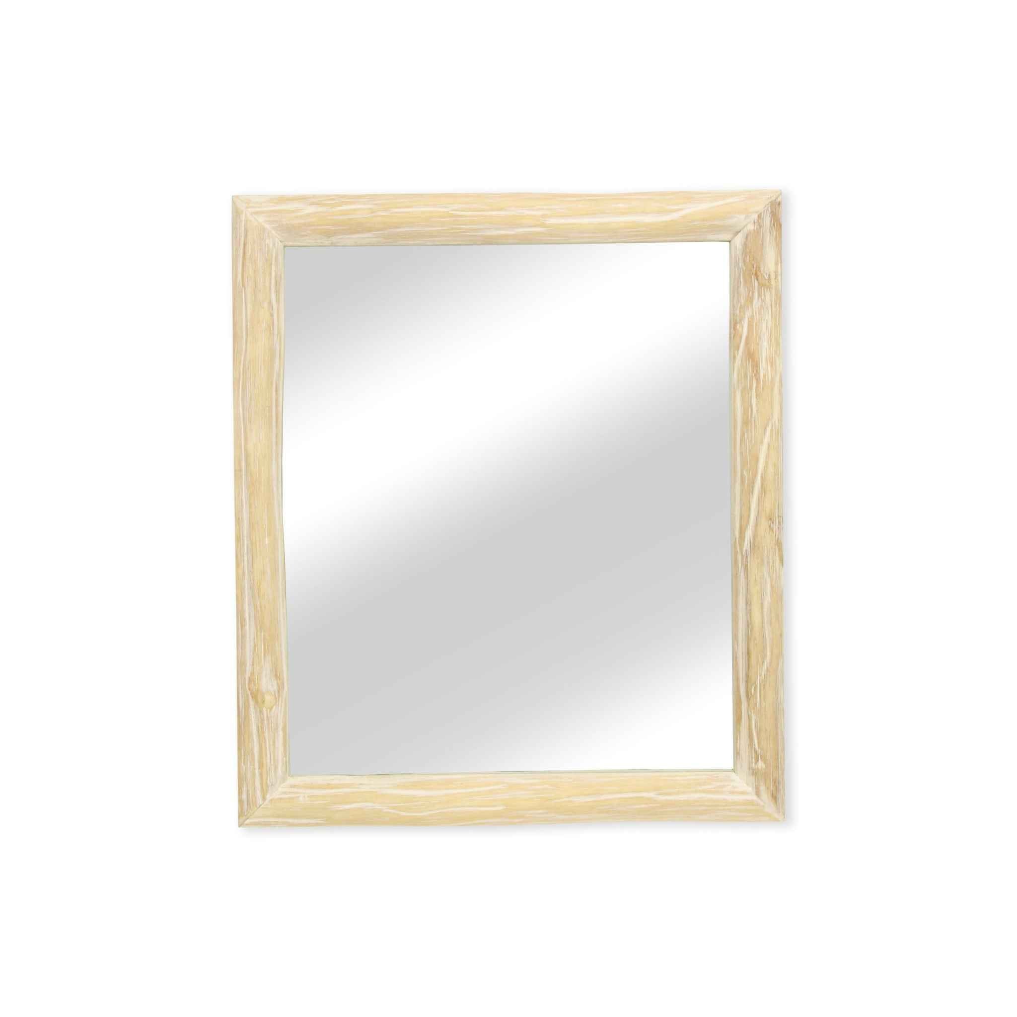 20" Natural Solid Wood Accent Mirror