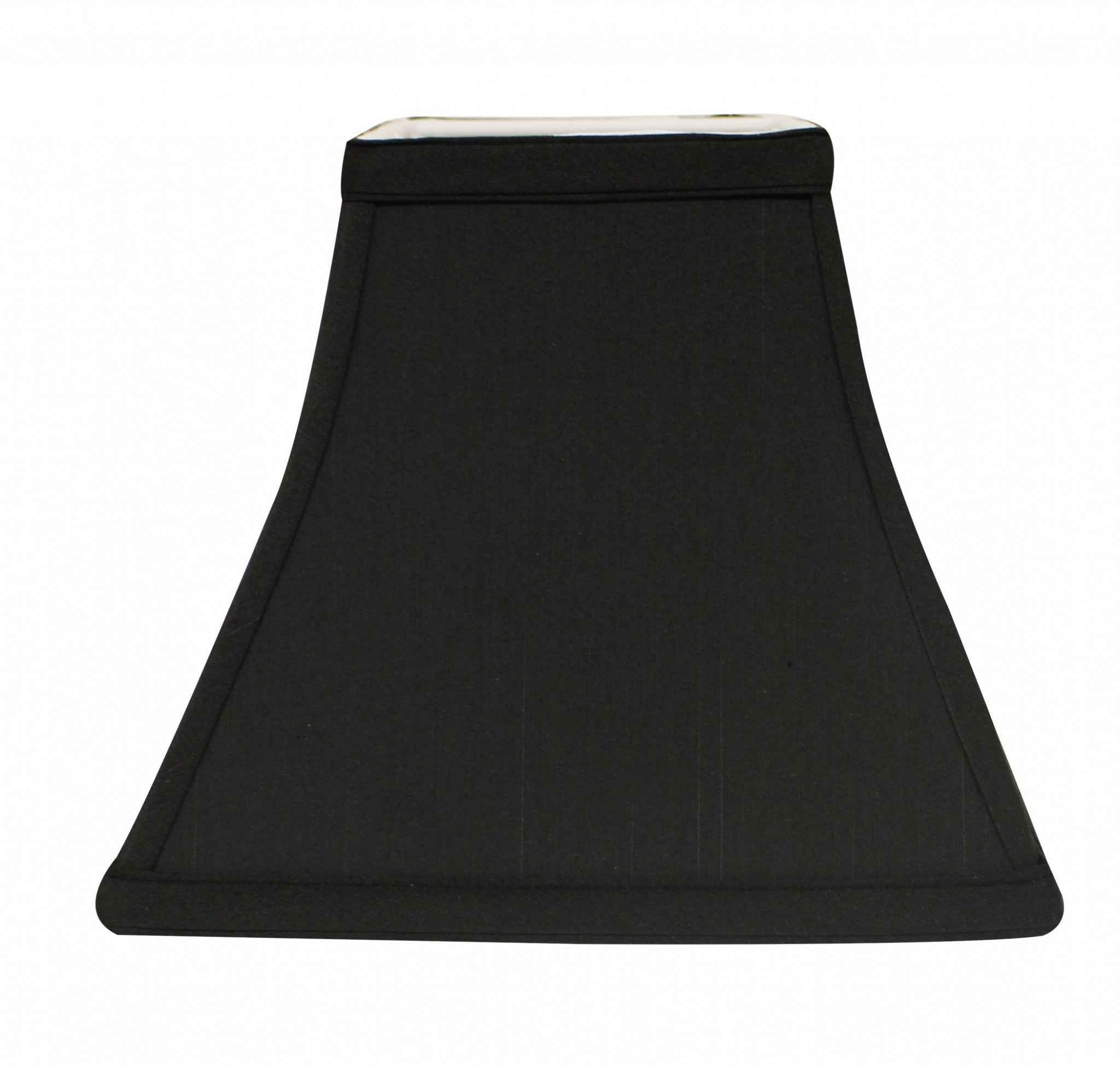 Black Shantung Silk Square Lamp Shade