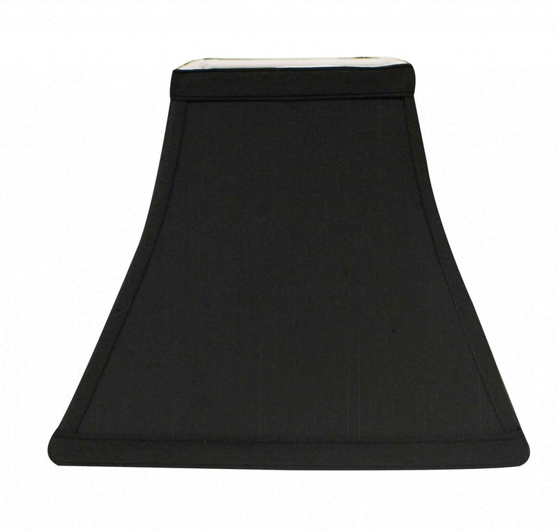 Black Shantung Silk Square Lamp Shade
