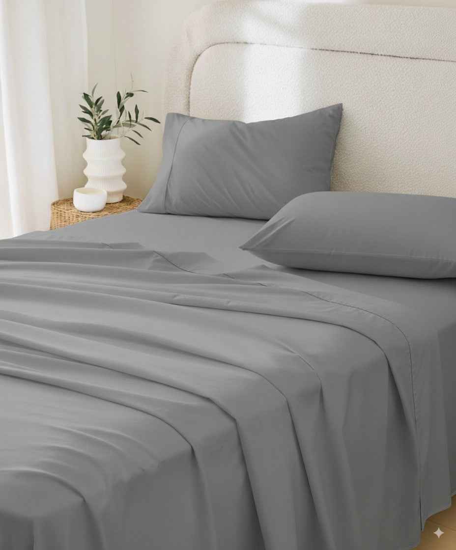 Light Gray Cotton King Pillowcases