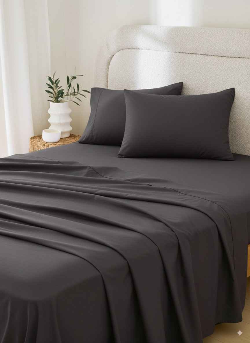 Charcoal Cotton King Pillowcases