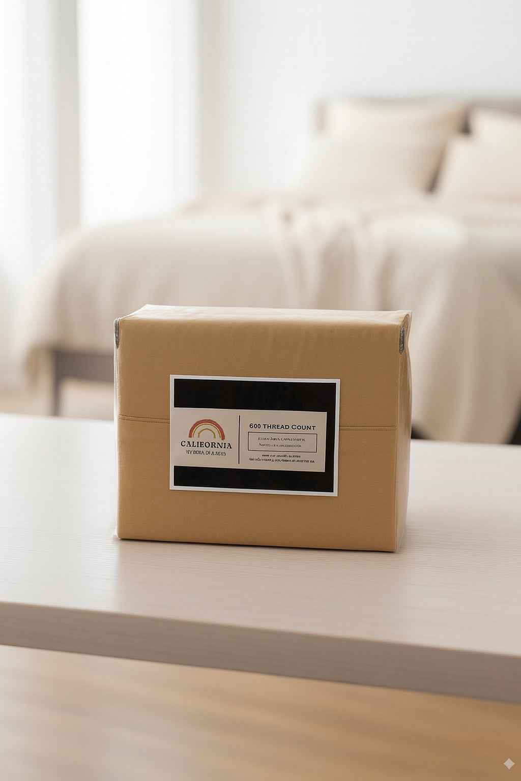 Four Piece Gold Cotton King Sheet Set