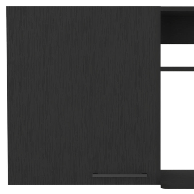39" Black Wood Wall Mounted Accent Cabinet With Single Door - Kitchen & Dining