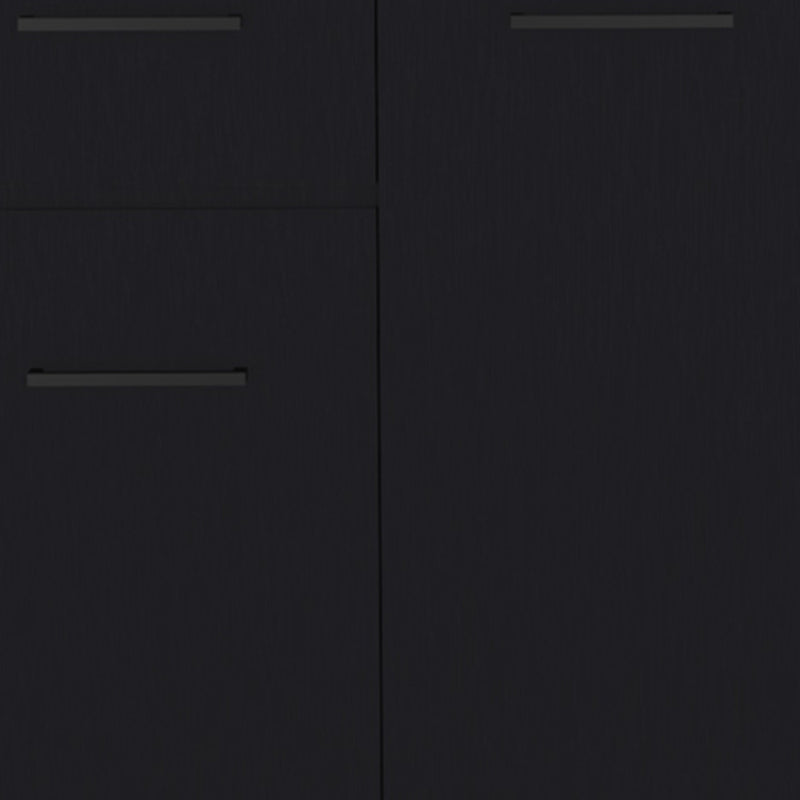 37" Black Wood Accent Cabinet With Two Doors And One Drawer - Kitchen & Dining