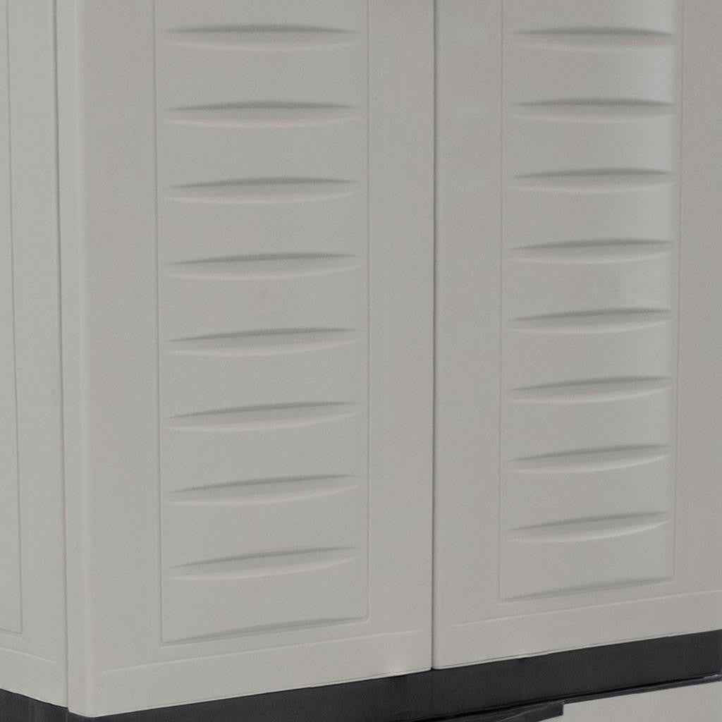 57" Black And Gray Heavy Duty Plastic Four Door Utility Cabinet