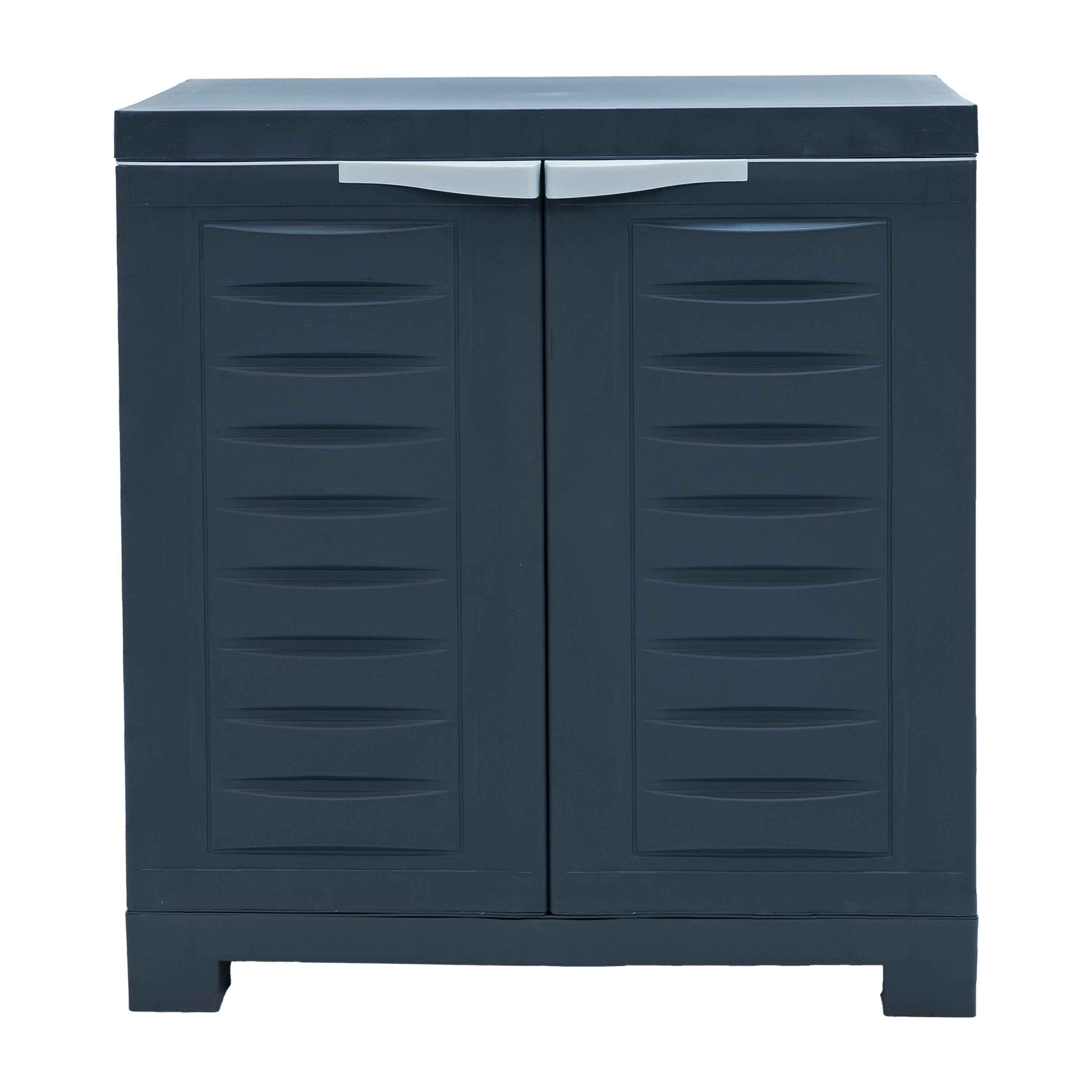 26" Dark Gray Heavy Duty Plastic Two Door Utility Cabinet