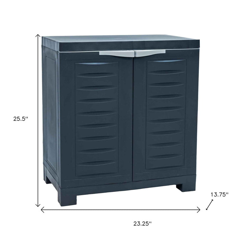 26" Dark Gray Heavy Duty Plastic Two Door Utility Cabinet