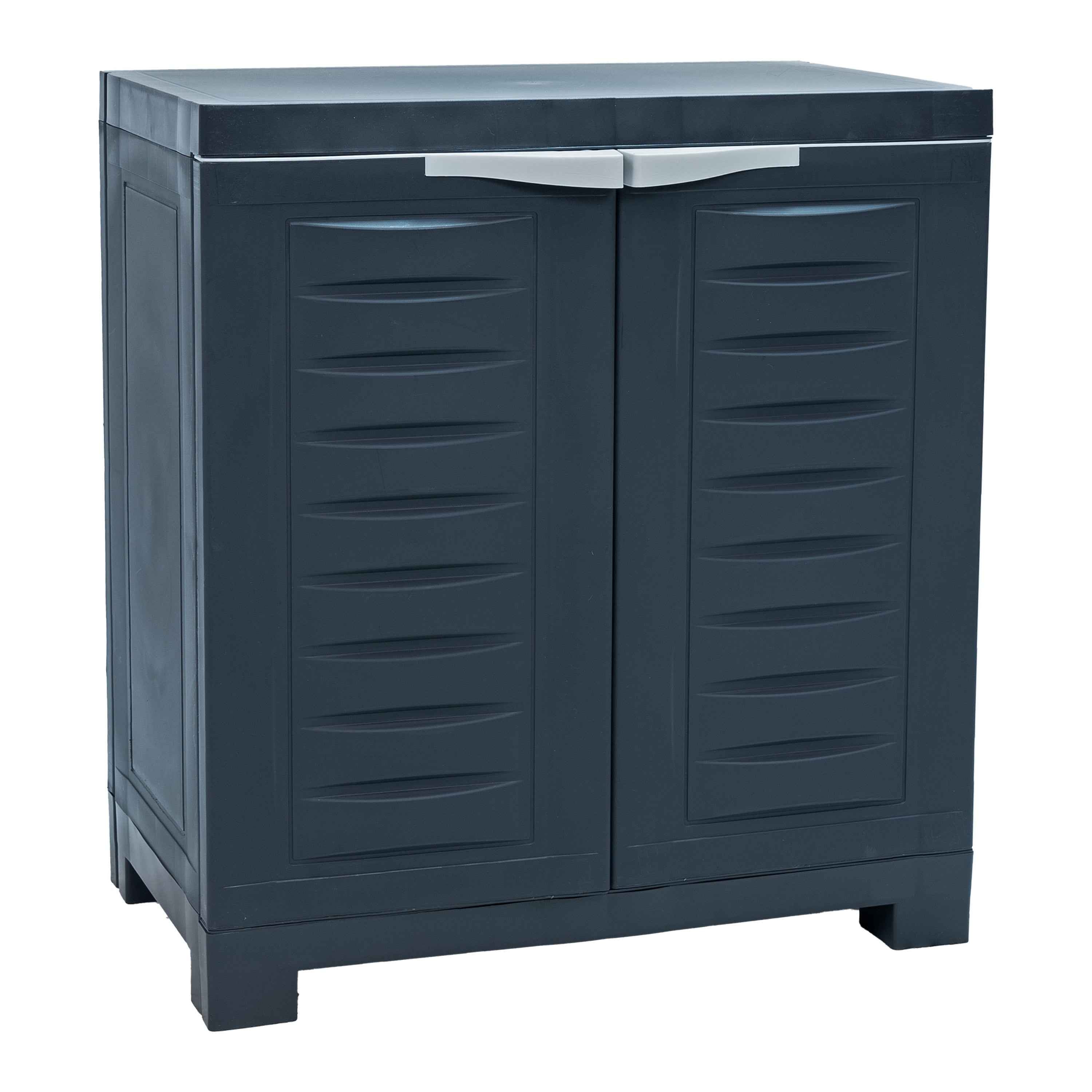 26" Dark Gray Heavy Duty Plastic Two Door Utility Cabinet