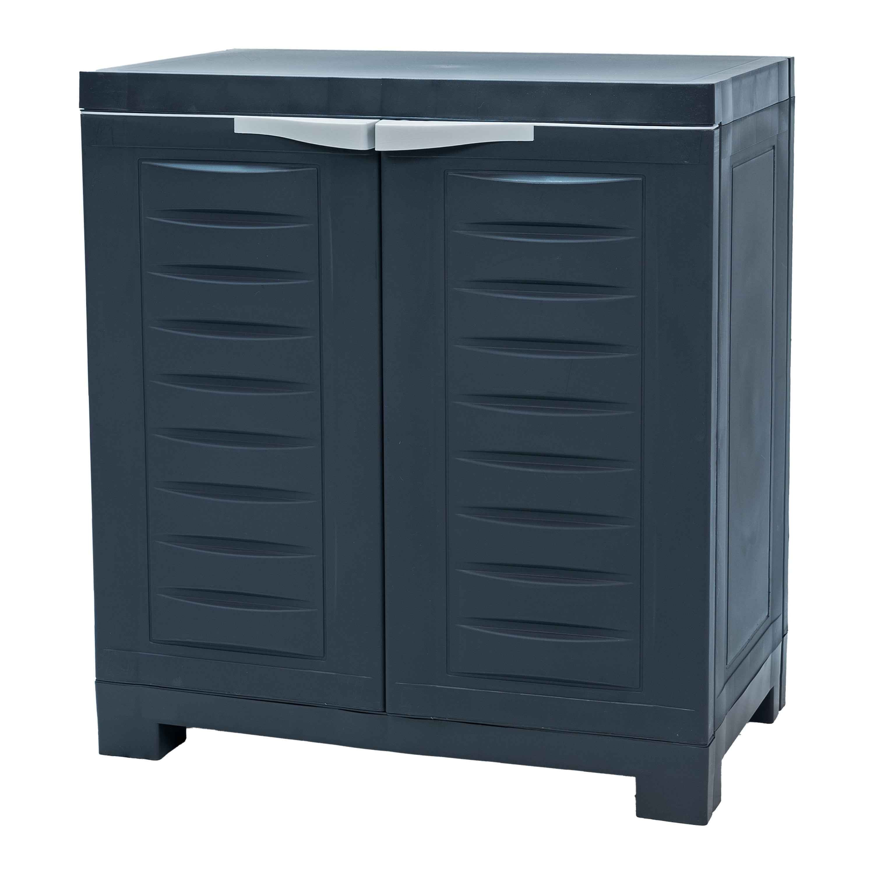 26" Dark Gray Heavy Duty Plastic Two Door Utility Cabinet