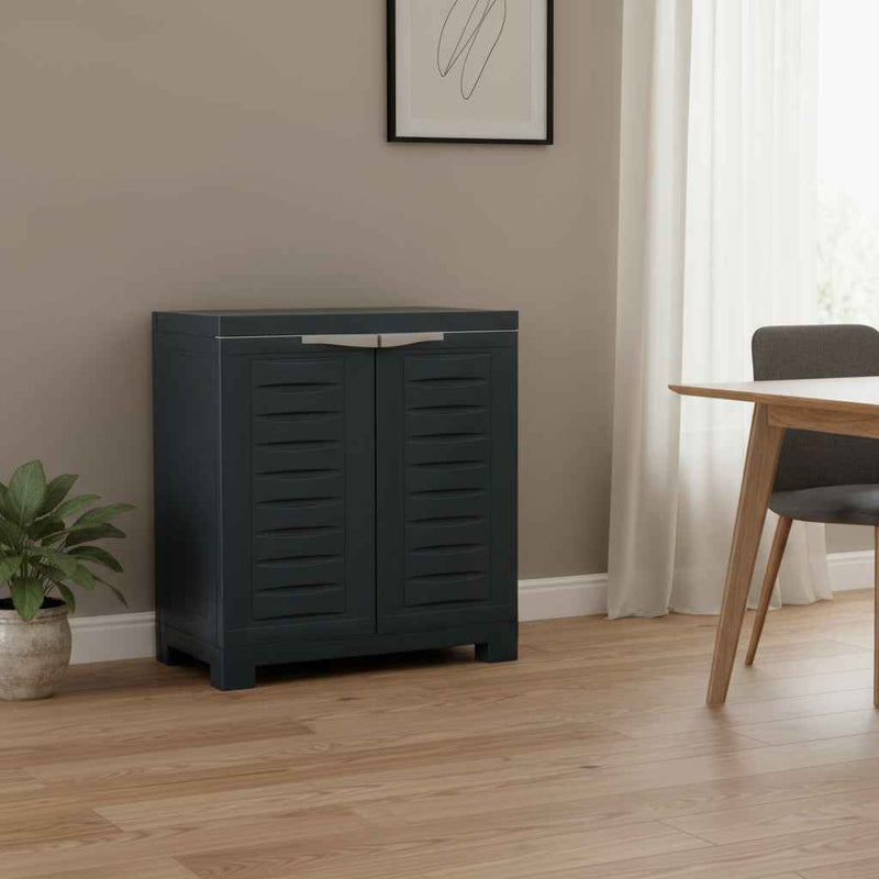 26" Dark Gray Heavy Duty Plastic Two Door Utility Cabinet