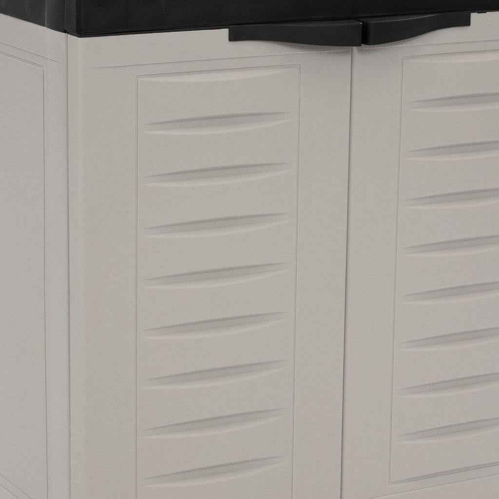 26" Gray And Black Heavy Duty Plastic Two Door Utility Cabinet