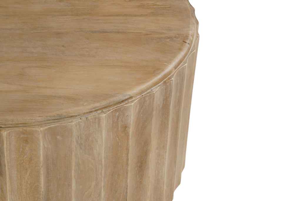 36" Brown Solid Wood Round Solid Coffee Table