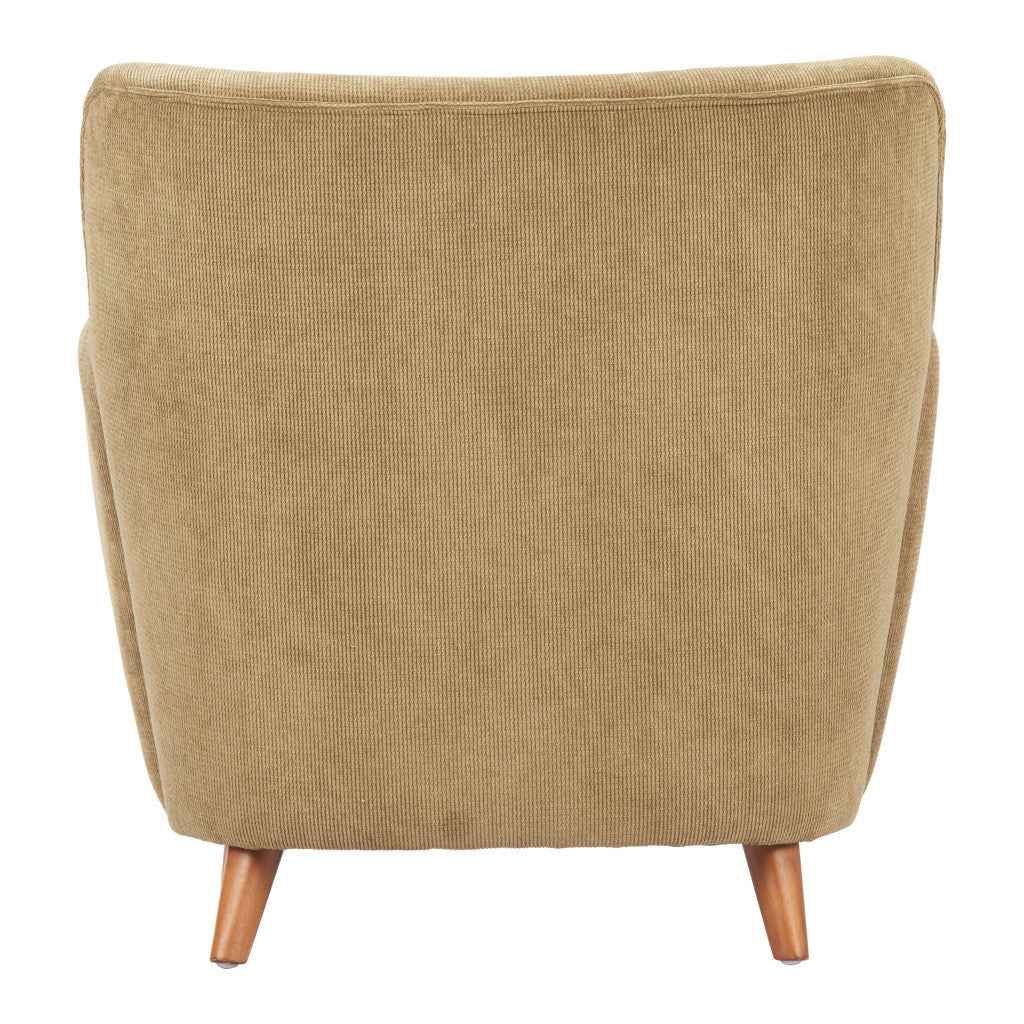 34" Green and Brown Upholstered Arm Chair