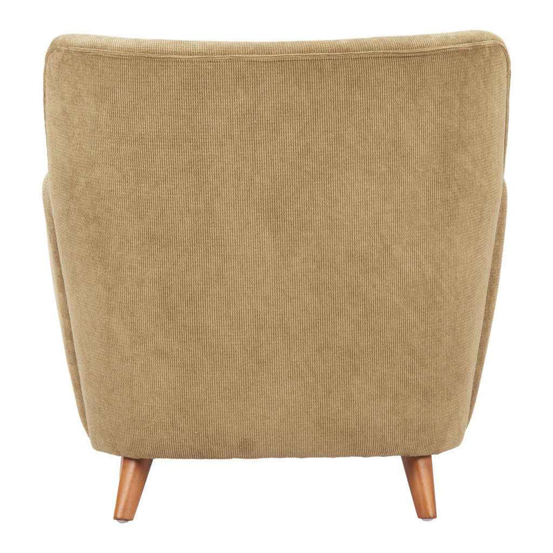 34" Green and Brown Upholstered Arm Chair