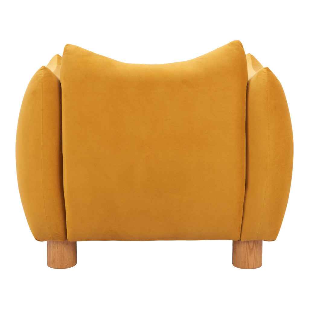36" Mustard and Yellow Upholstered Arm Chair