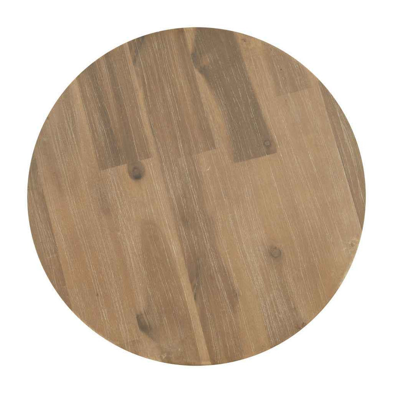 17" Natural Solid Wood Round Pedestal End Table