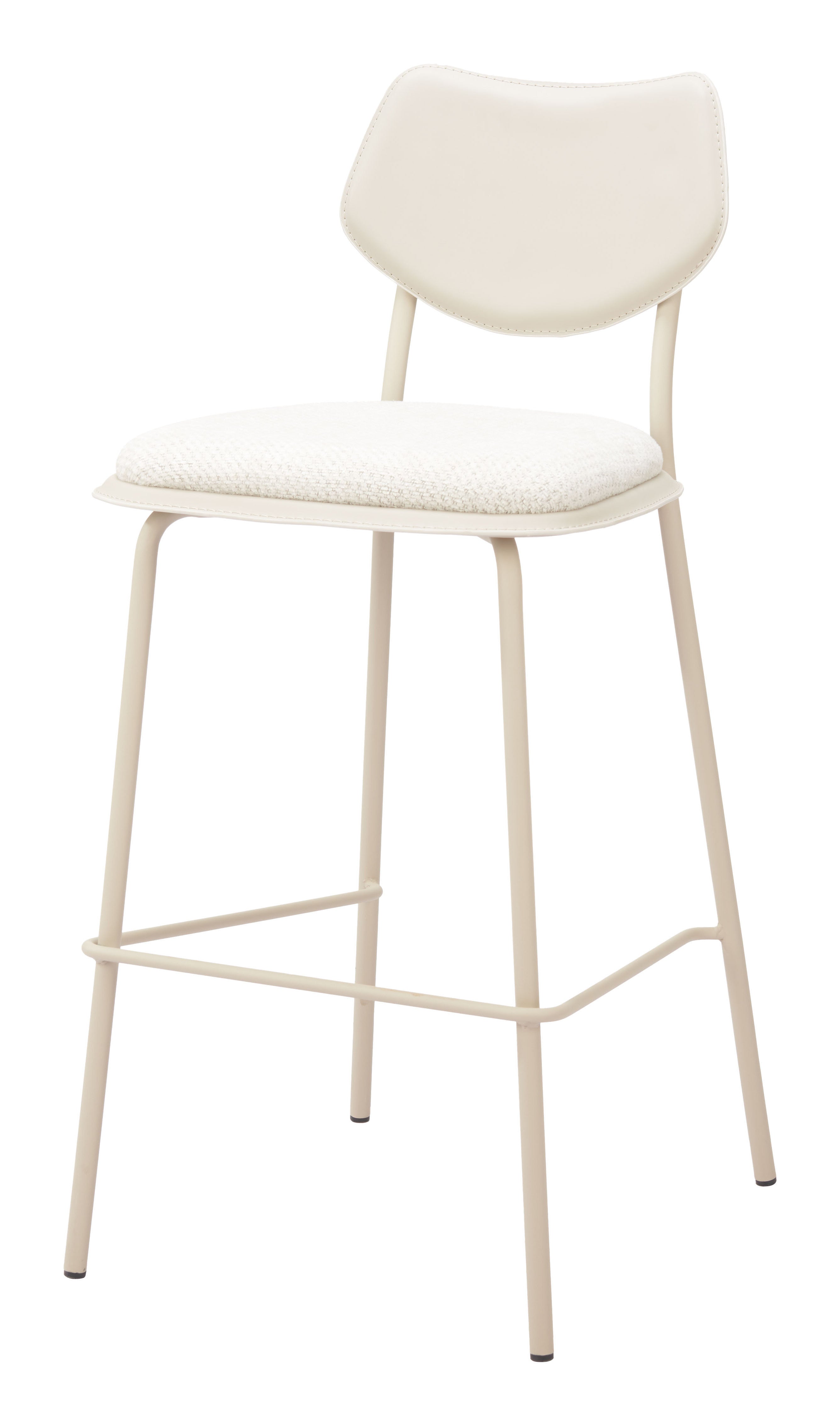 Set of Four 30" Gray Polyester and Wood Low Back Bar Height Bar Chairs - GreatEagleInc