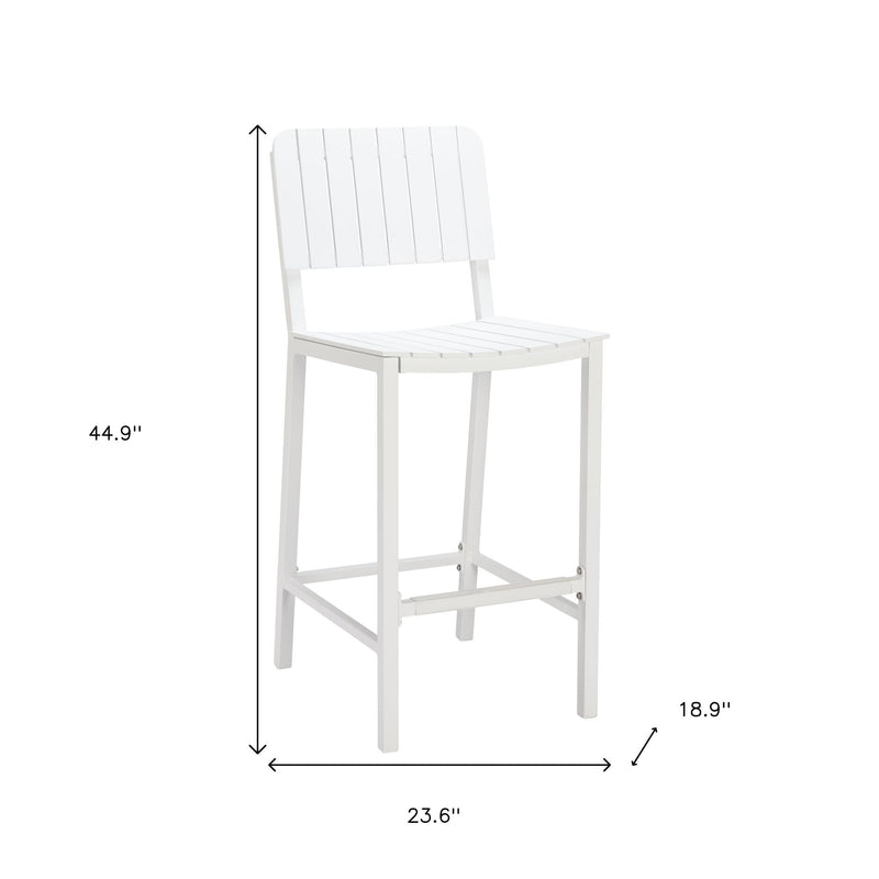 30" White Aluminum Low Back Bar Chair