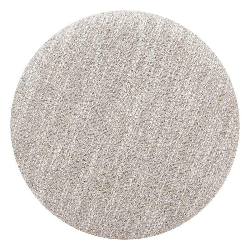 21" Gray and Brown Fabric Round Ottoman With Storage