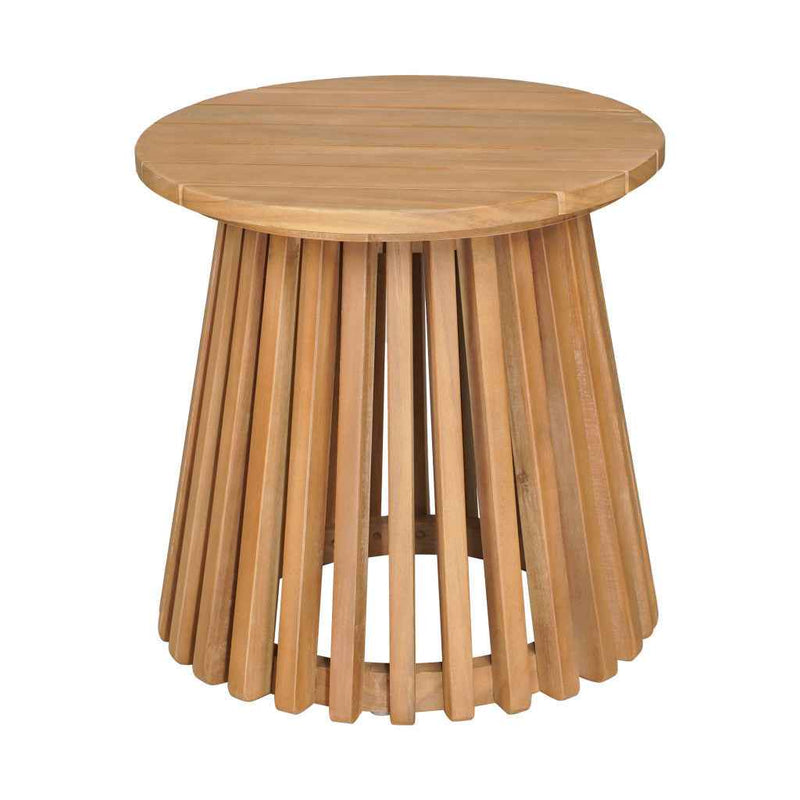 16" Natural Solid Wood Round Pedestal End Table