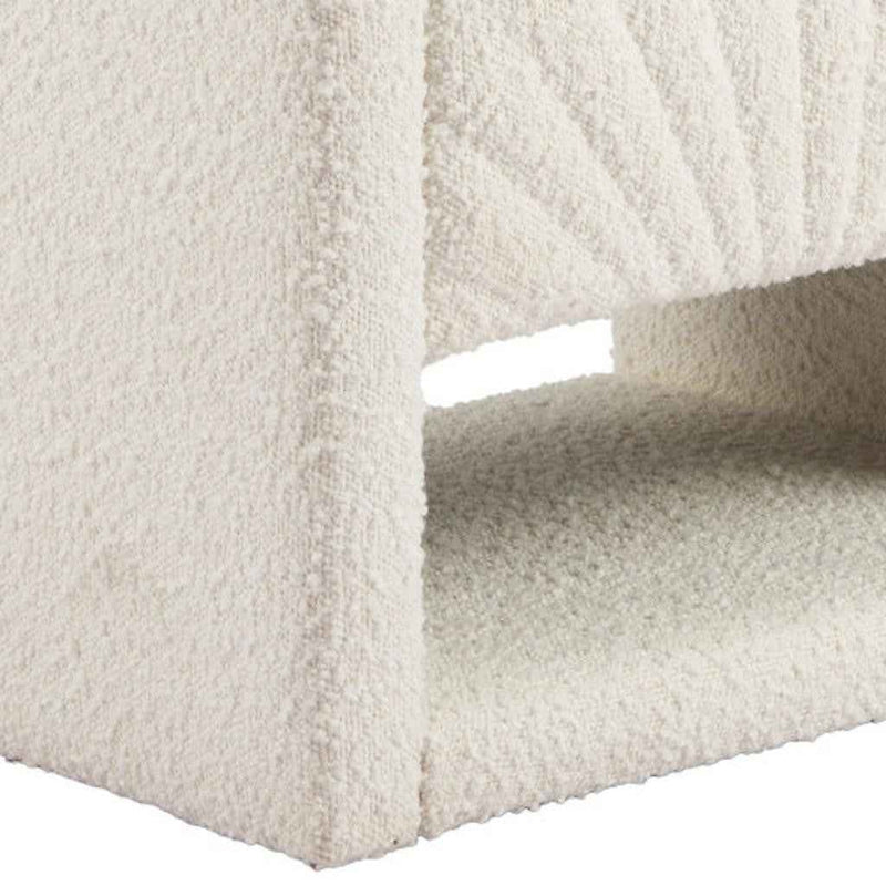 16" Ivory Wood Woven Texture One Drawer Nightstand