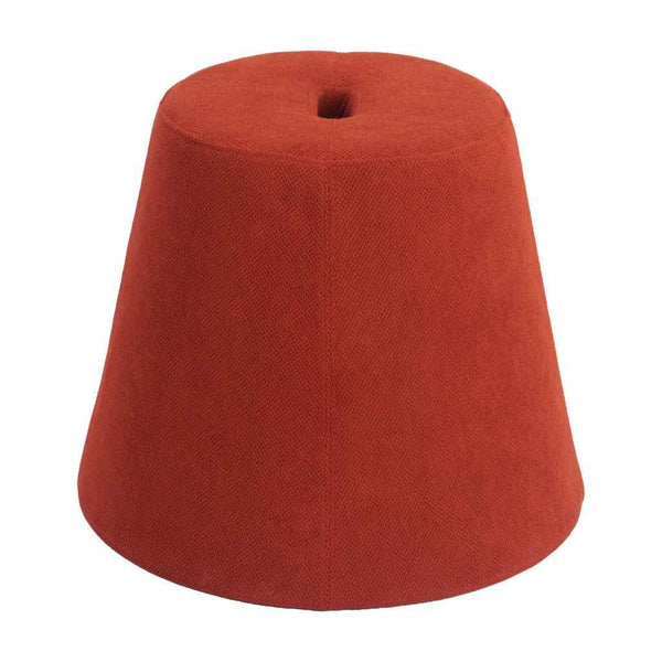19" Red Fabric Round Ottoman