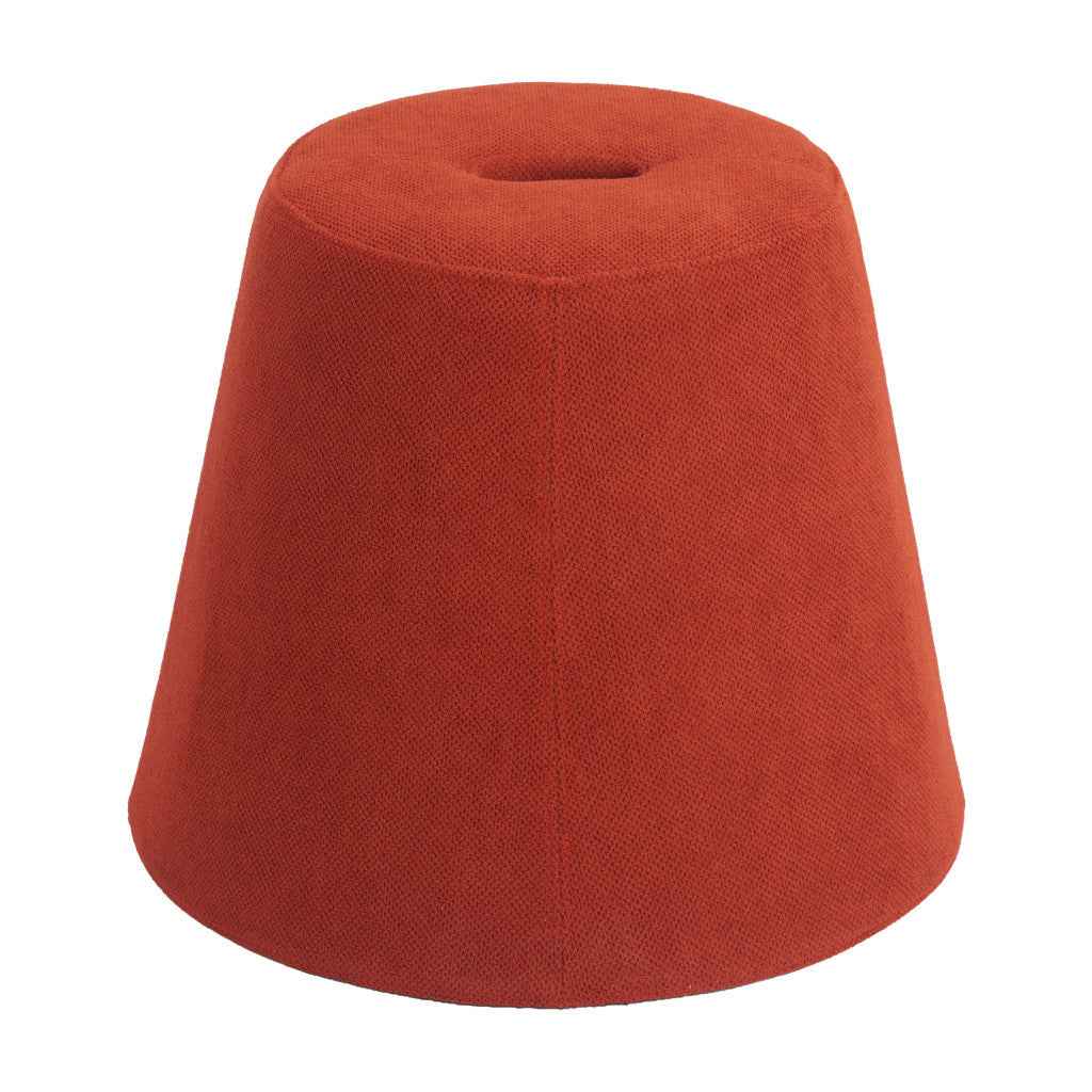 19" Red Fabric Round Ottoman