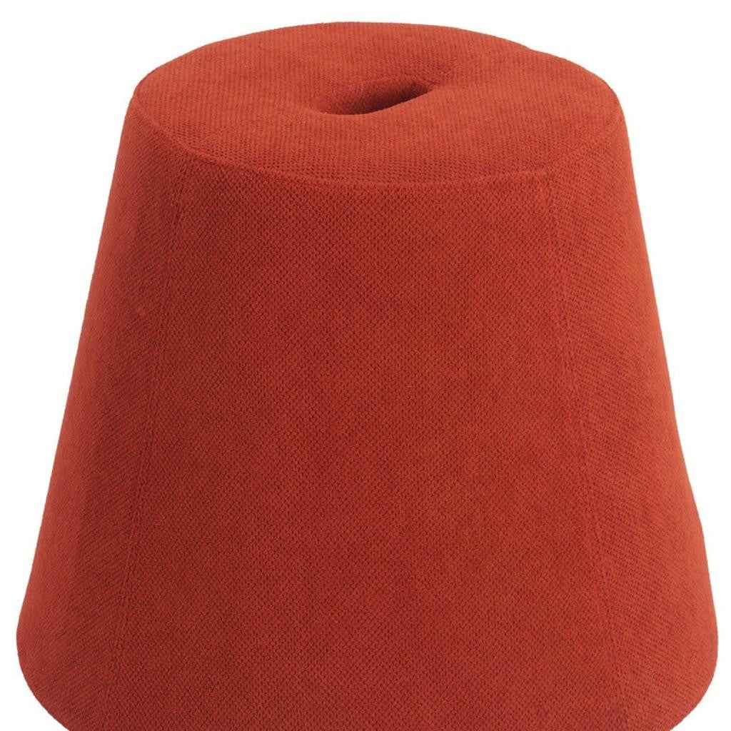 19" Red Fabric Round Ottoman
