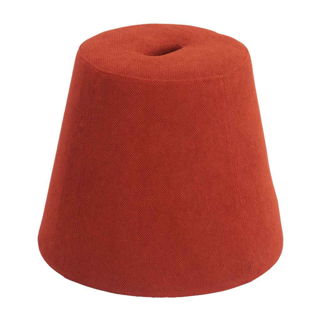 19" Red Fabric Round Ottoman