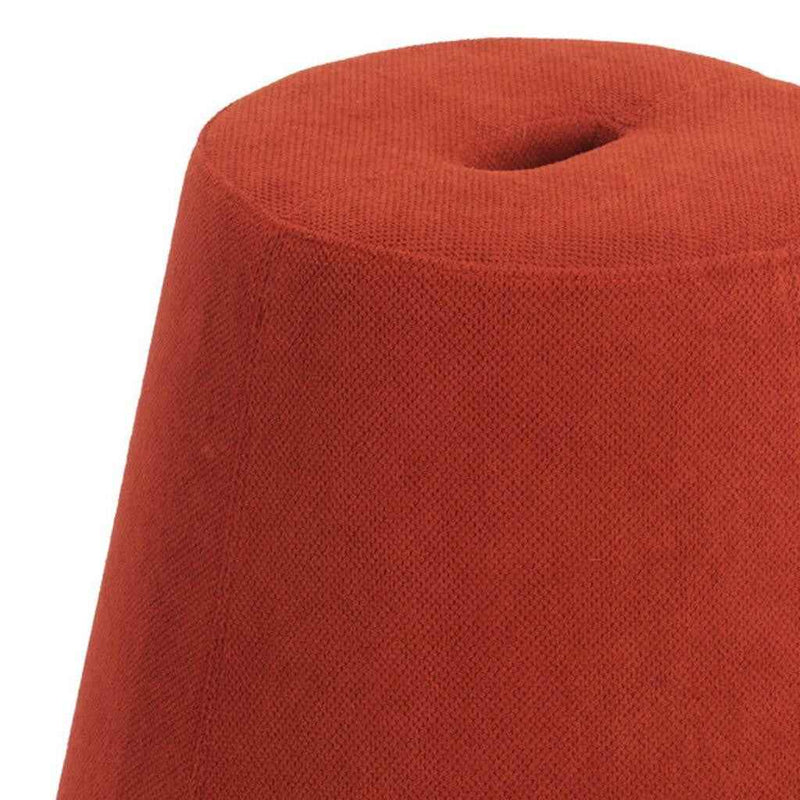 19" Red Fabric Round Ottoman