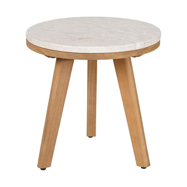 16" Natural Solid Wood Round Pedestal End Table