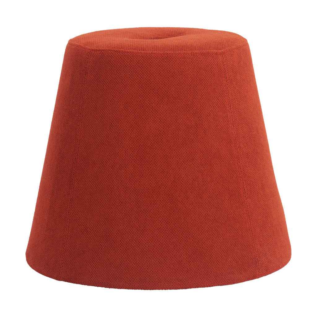 19" Red Fabric Round Ottoman