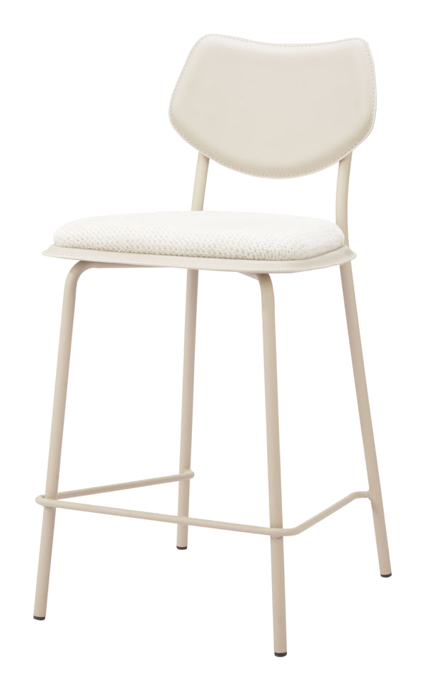 Set of Four 26" Gray Polyester and Wood Low Back Counter Height Bar Chairs - GreatEagleInc