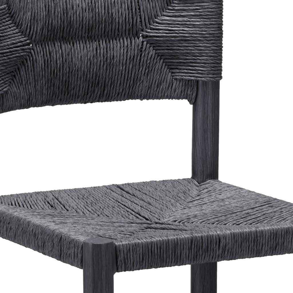 Set of Two 30" Black Aluminum Low Back Bar Chairs