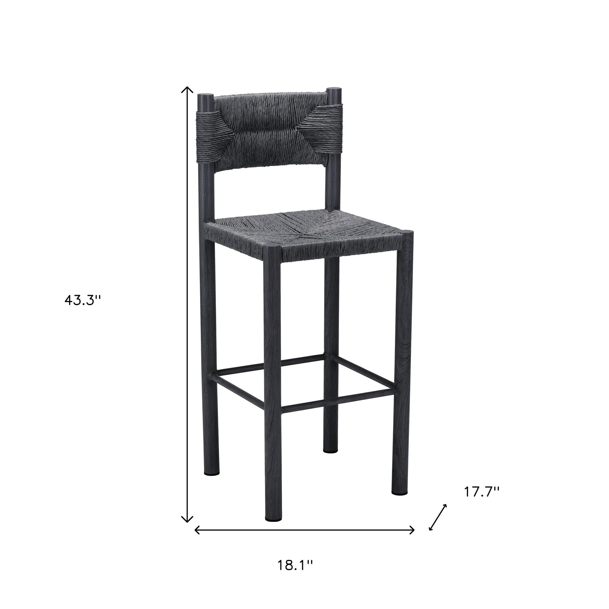 Set of Two 30" Black Aluminum Low Back Bar Chairs - GreatEagleInc