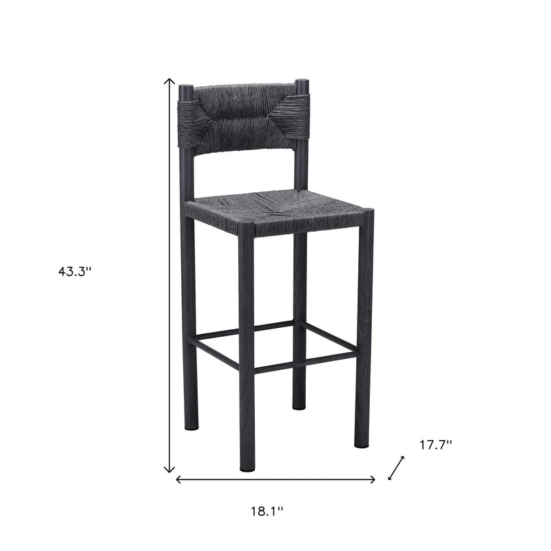 Set of Two 30" Black Aluminum Low Back Bar Chairs - GreatEagleInc