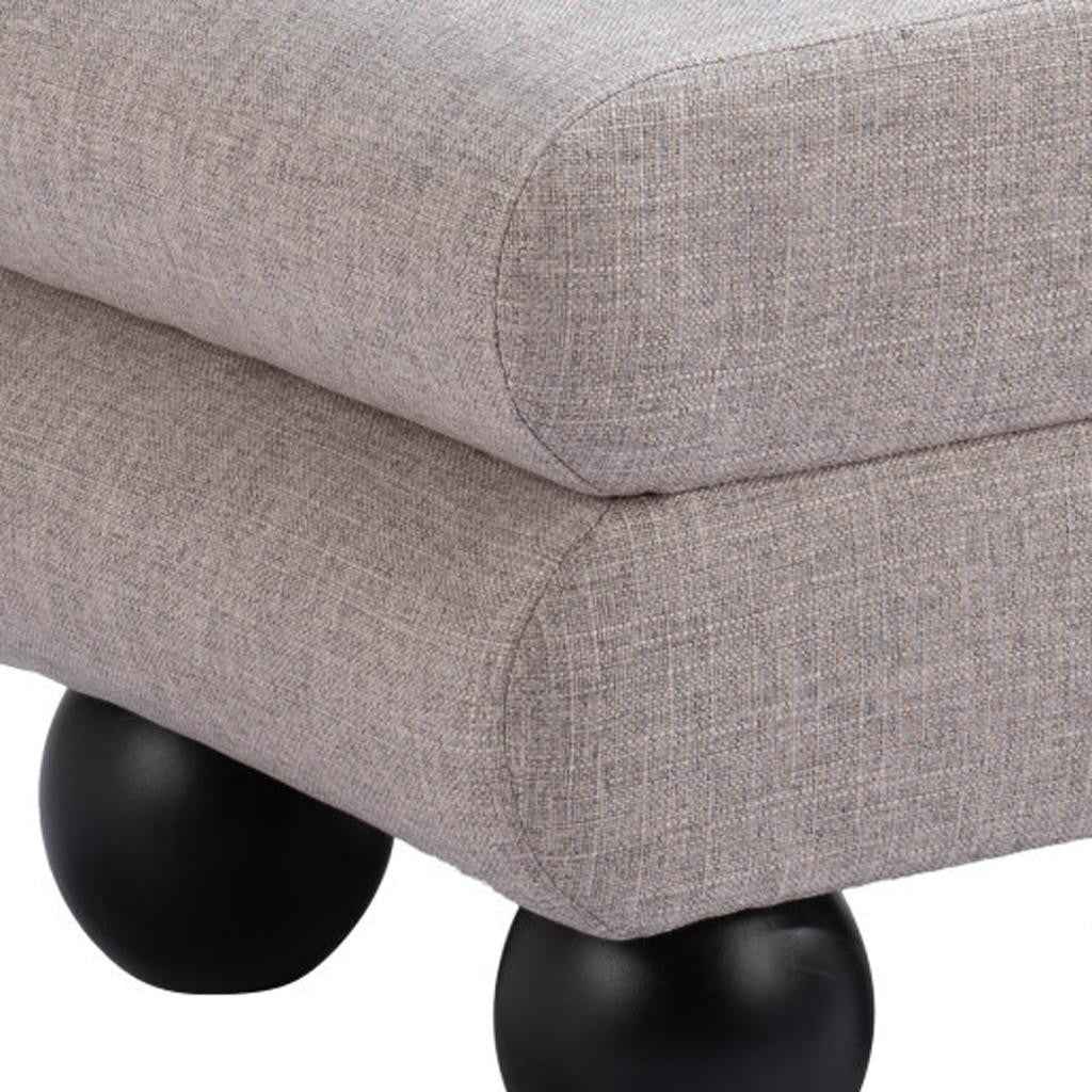 20" Gray and Black Fabric Ottoman