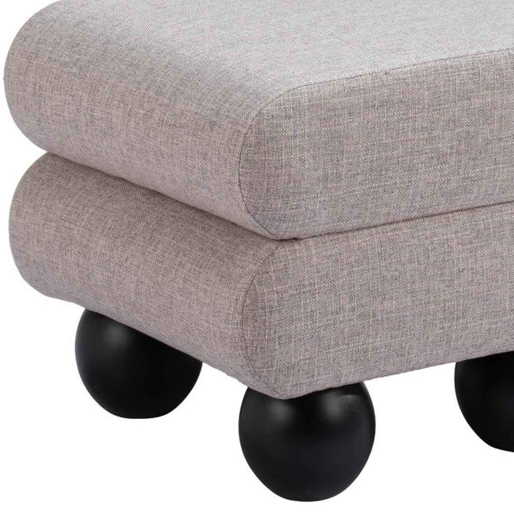20" Gray and Black Fabric Ottoman