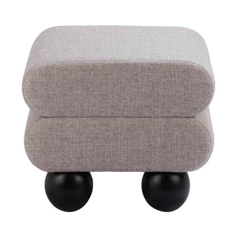 20" Gray and Black Fabric Ottoman
