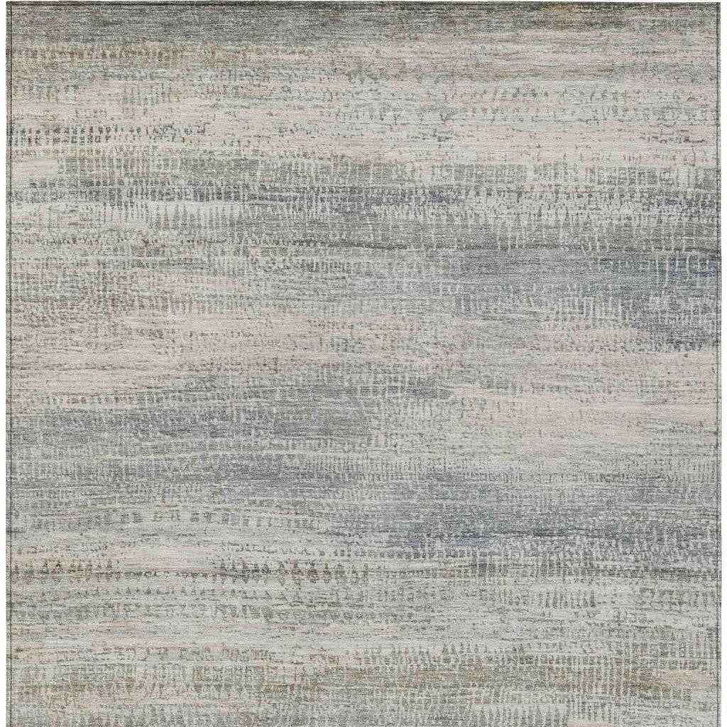 3' X 5' Linen And Beige Abstract Washable Indoor Outdoor Area Rug