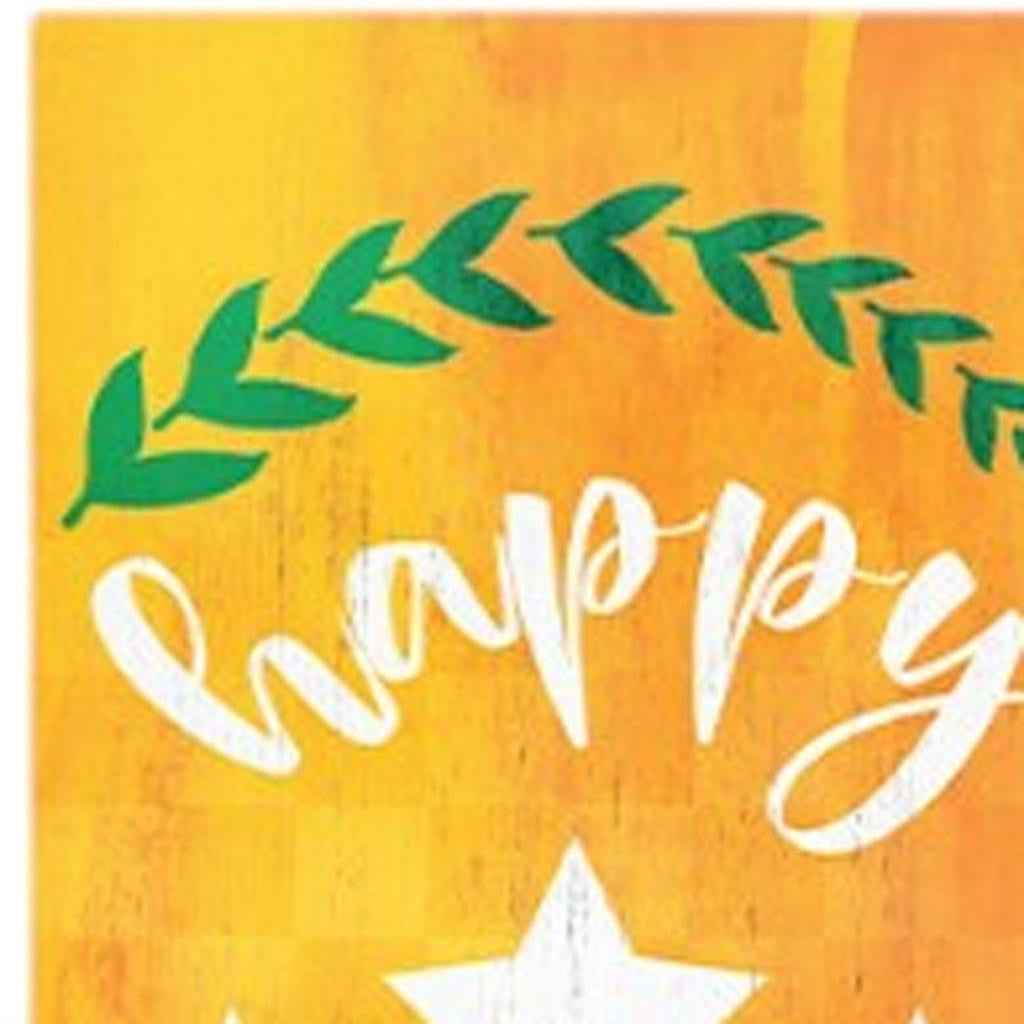 72" Orange Solid Wood Happy Harvest Scarecrow Porch Sign