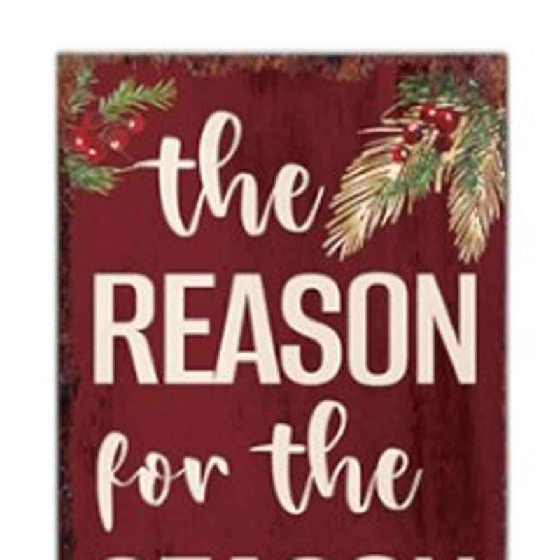 72" Red Solid Wood Reason For The Season Christmas Wreath Porch Sign