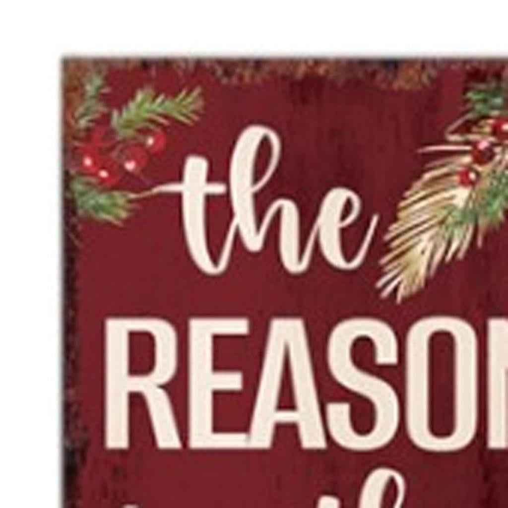 72" Red Solid Wood Reason For The Season Christmas Wreath Porch Sign