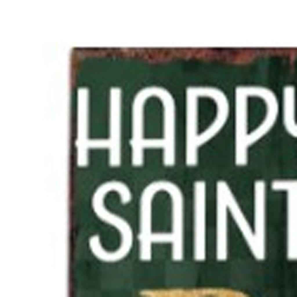 72" Gold Green And White Solid Wood Happy St Patrick's Day Porch Sign