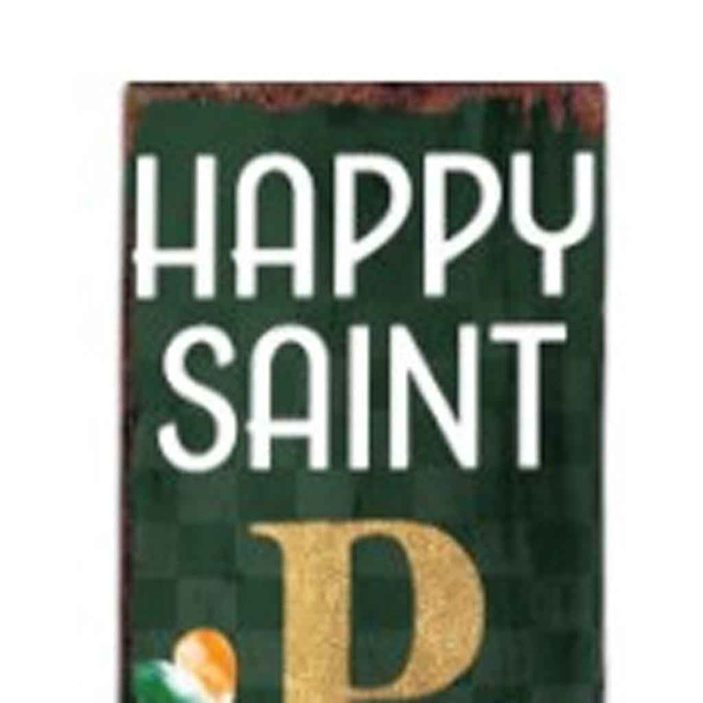 72" Gold Green And White Solid Wood Happy St Patrick's Day Porch Sign