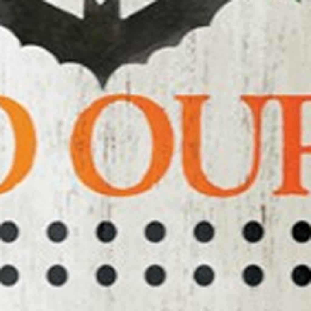 72" Black Orange And White Solid Wood Welcome Halloween Jack-O-Lantern Porch Sign