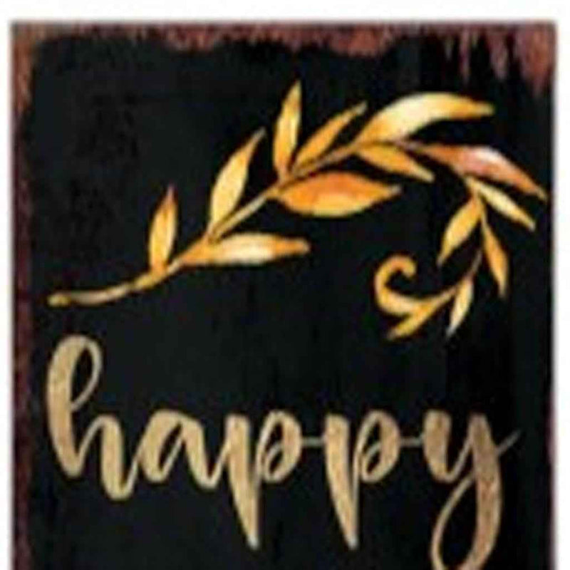 72" Black Gold And Orange Solid Wood Happy Harvest Pumpkin Porch Sign