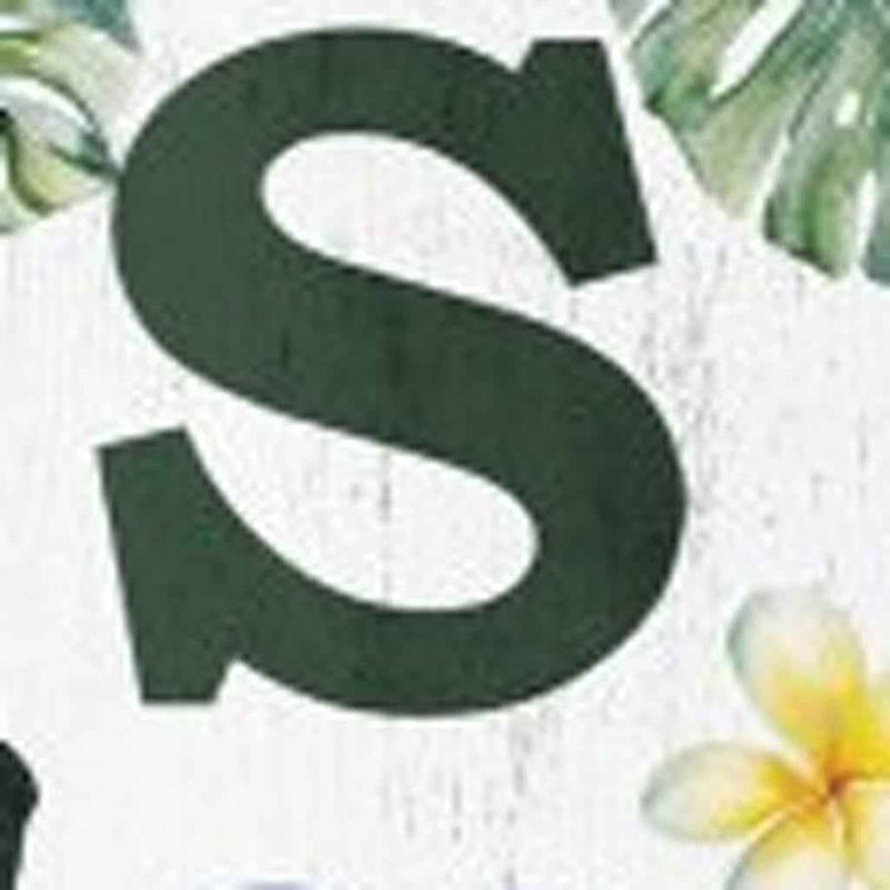 48" White And Green Solid Wood Summer Porch Sign